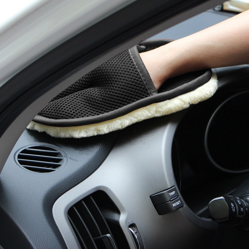 Car Styling Wool Soft Car Washing Gloves Cleaning