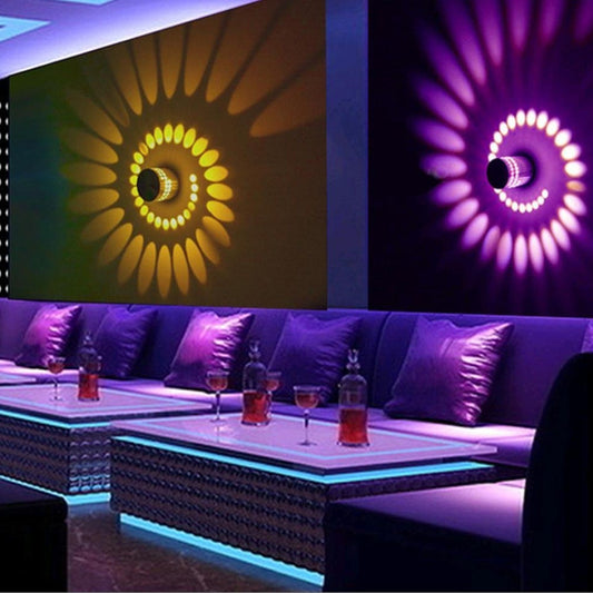 RGB Spiral Hole LED Wall Light Effect Wall Lamp