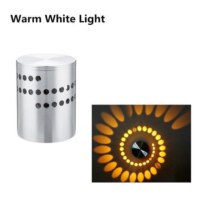 RGB Spiral Hole LED Wall Light Effect Wall Lamp