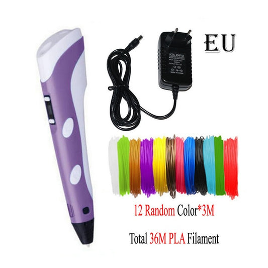 3D Pen LED Screen DIY 3D Printing Pen PLA Filament