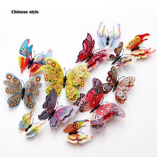 Mixed color Double layer Butterfly 3D Wall Sticker