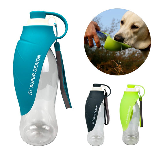 Portable Pet Dog Water Bottle Soft Silicone Leaf Design