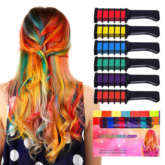 Temporary Hair Color Chalk Combs Kit Fashion Colorful