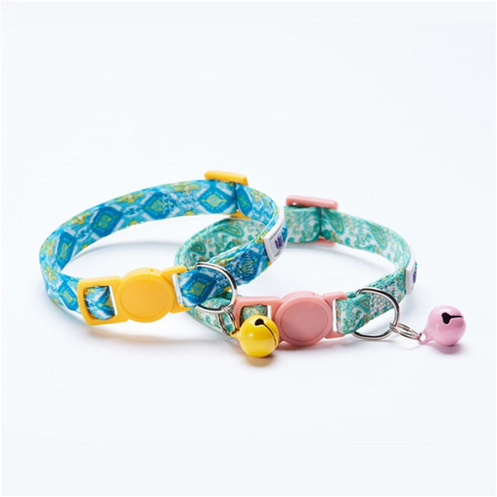 Dog Puppy Cat Collar with Bell Adjustable ID Tag Name