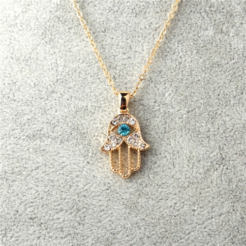 Turkish Crystal Evil Eye Hand Hollow Out Chains