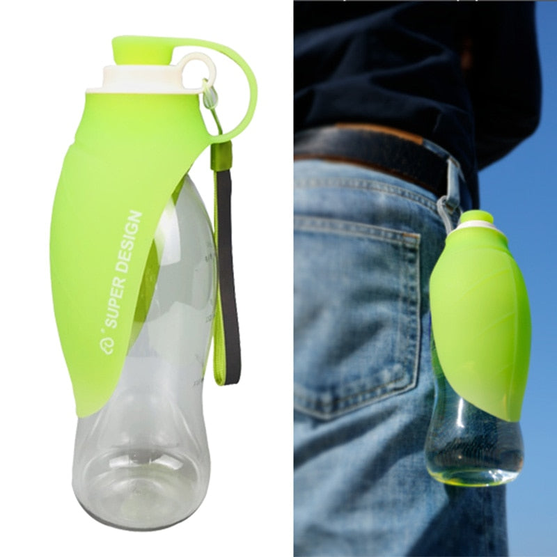 Portable Pet Dog Water Bottle Soft Silicone Leaf Design
