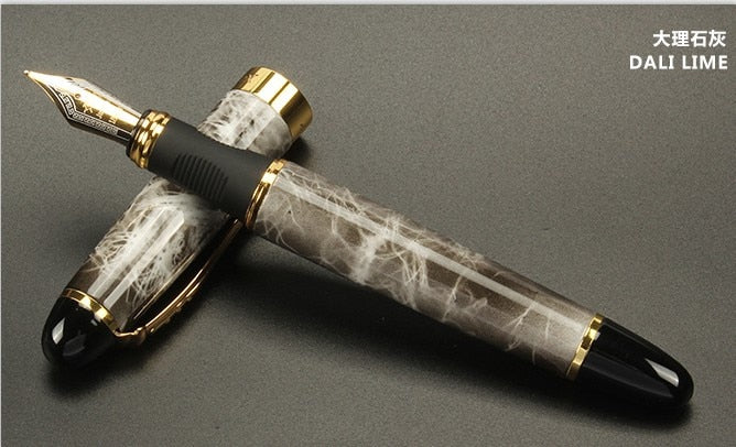 FROSTED BLACK AND GOLDEN 0.7mm BROAD NIB FOUNTAIN PEN