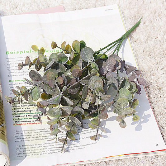 Artificial Plastic Plants Leaves Green Eucalyptus Branch