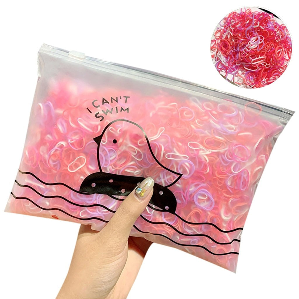 1000Pieces Pack Colorful Small Disposable Hair Bands