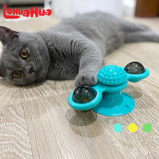 Cat Windmill Toy Funny Massage Rotatable Cat Toys