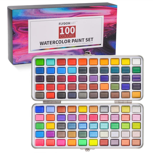 Solid Watercolor Paint Set Contains Macaron Glitter