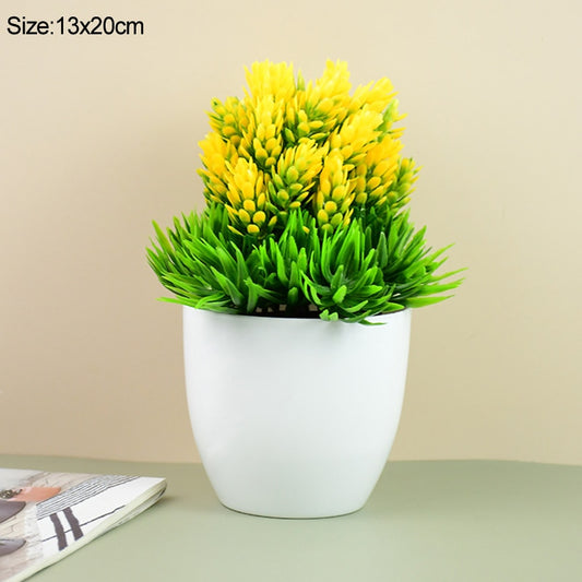 Artificial Plants Potted Green Bonsai Plants Pot Ornament