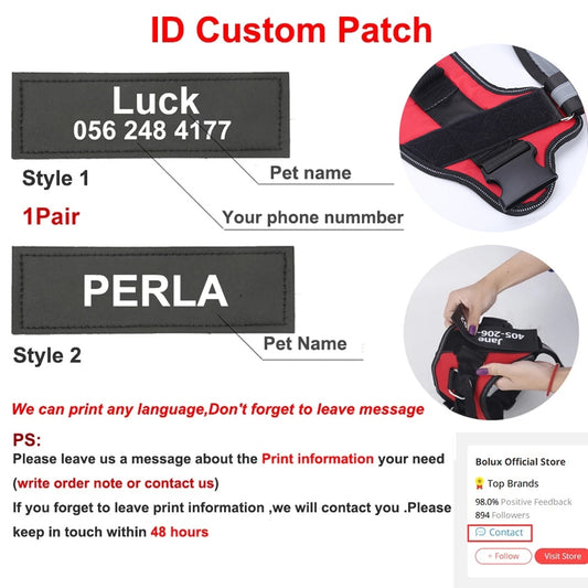 Personalized Dog Harness NO PULL Reflective Vest