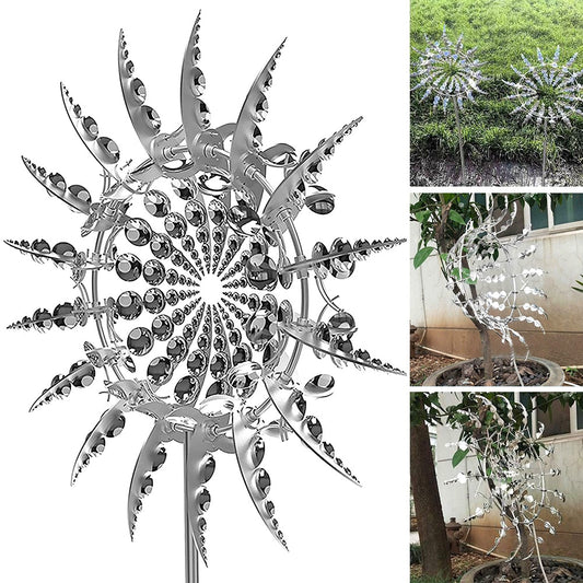Iron Windmill Wind Spinner with Metal Garden