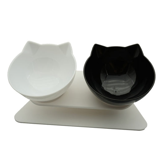 Non-Slip Double Cat Bowl Dog Bowl With Stand Pet Feeding Cat