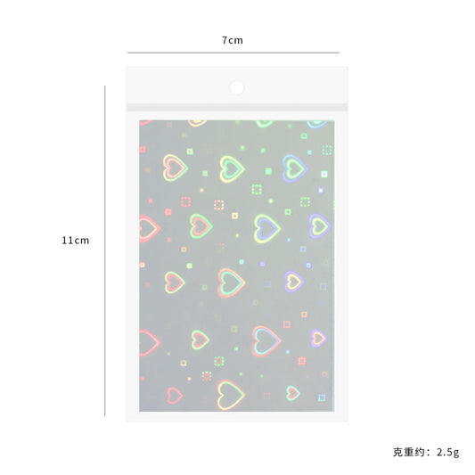 Beauty 2pieces Aurora Laser Heart Nail Art Sticker