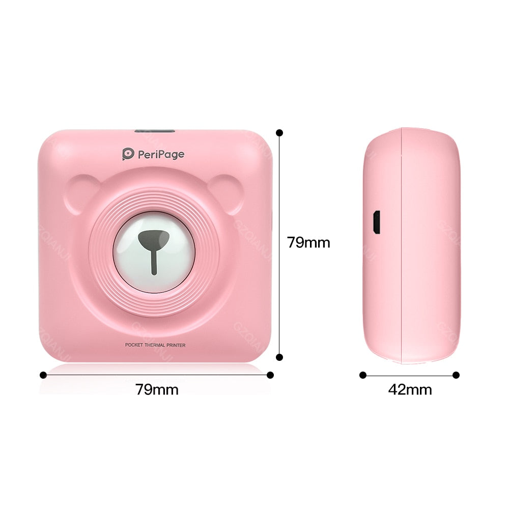 A6 Portable Thermal Photo Printer Mini Pocket Label Sticker