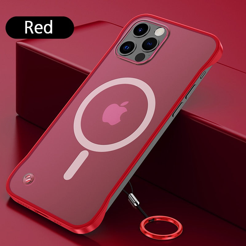 Magnetic Wireless Charging Case Matte Back Cover