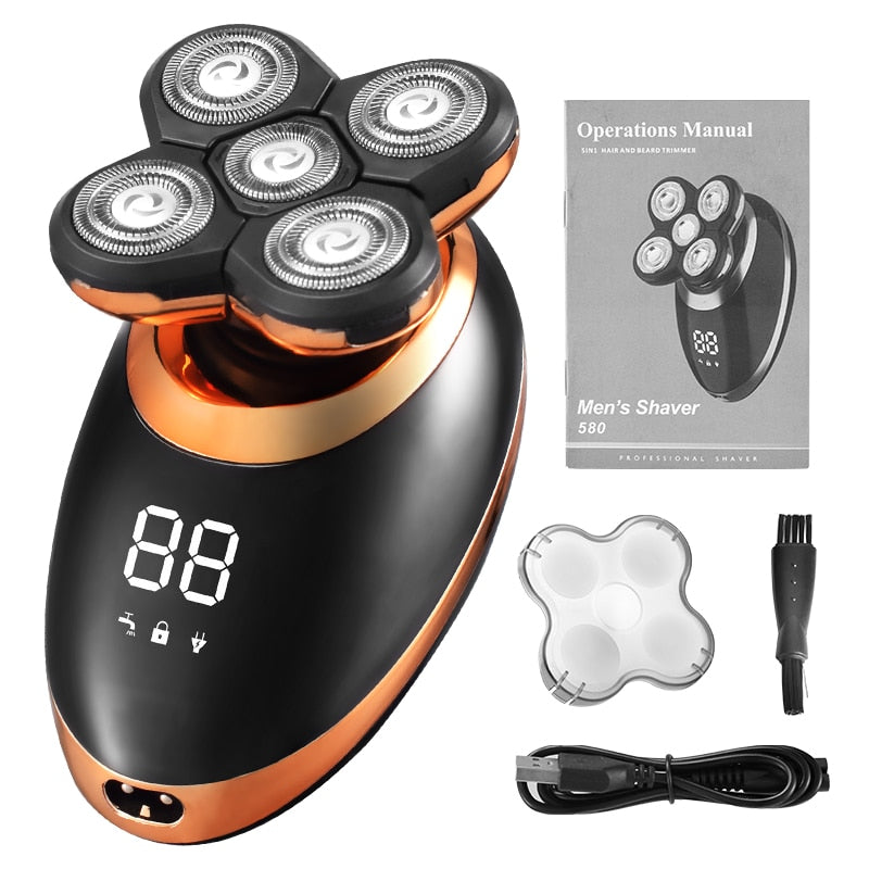 Waterproof Electric Shaver Razor for Men Beard Hair