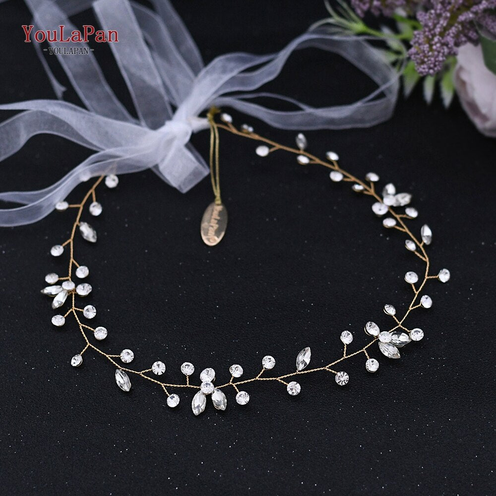 HP295 Flower Headwear Wedding Headband Bride Crystal Pearls