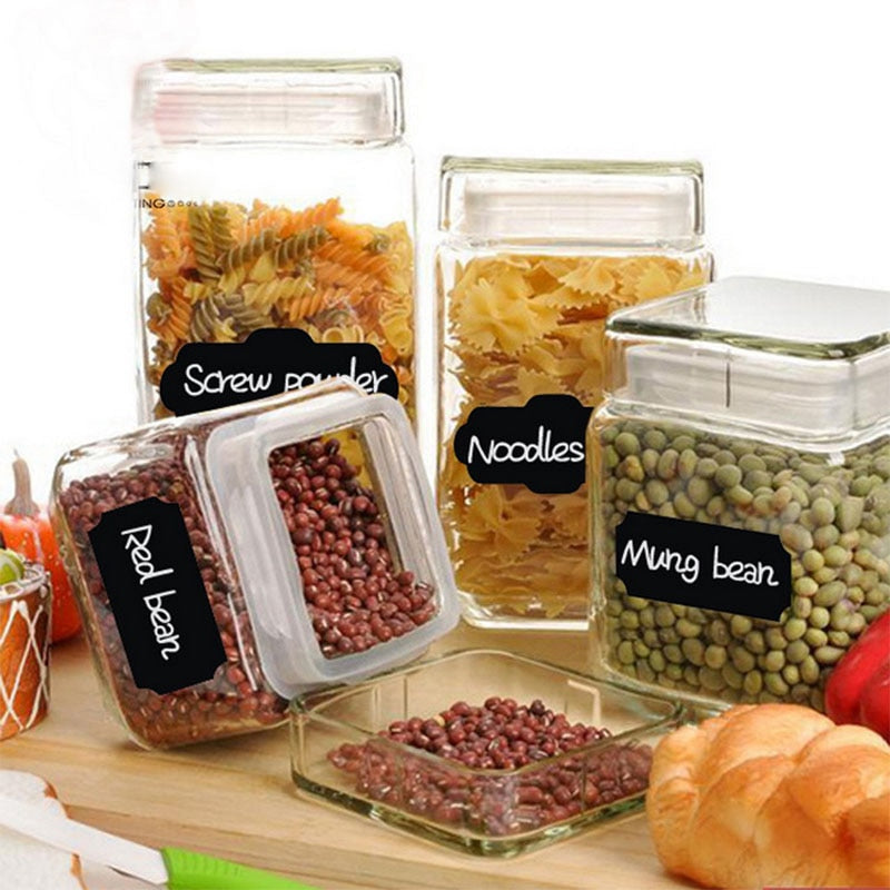 Erasable Blackboard Sticker Craft Kitchen Jars Organizer