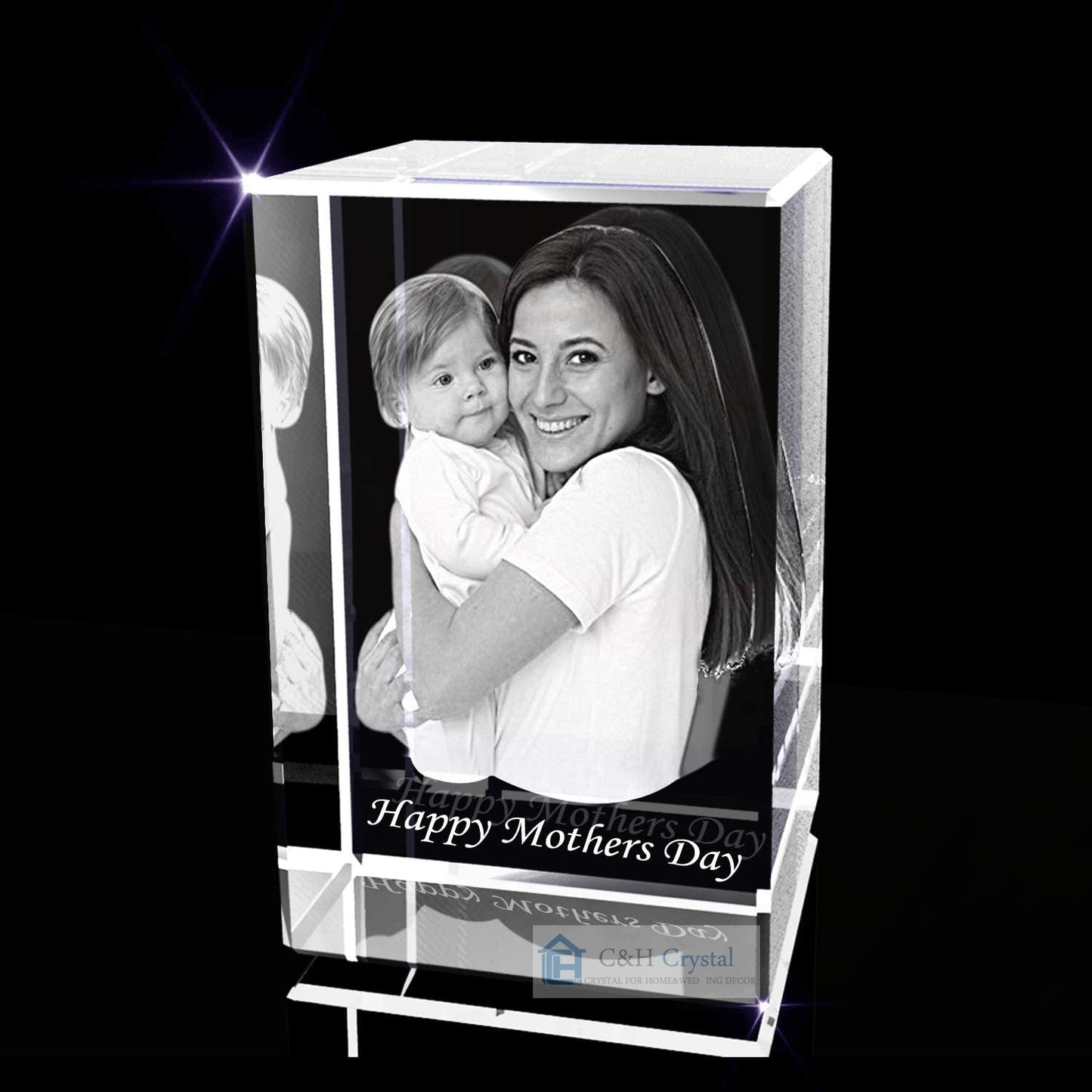 Personalized Custom 2D 3D Cube Crystal Frame Laser