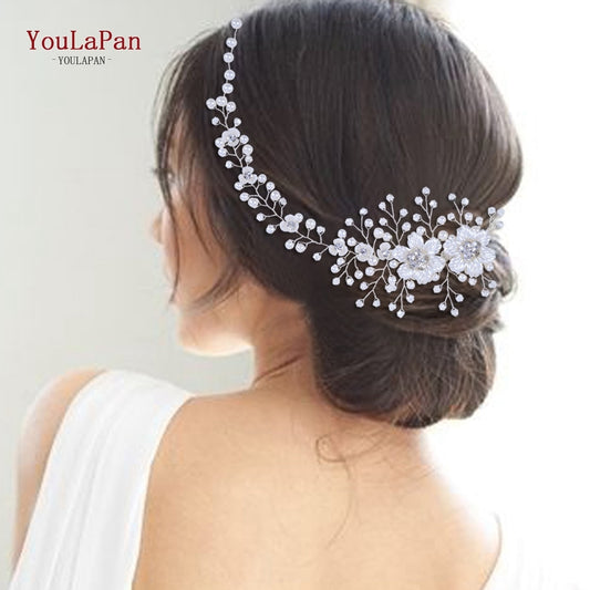 HP295 Flower Headwear Wedding Headband Bride Crystal Pearls