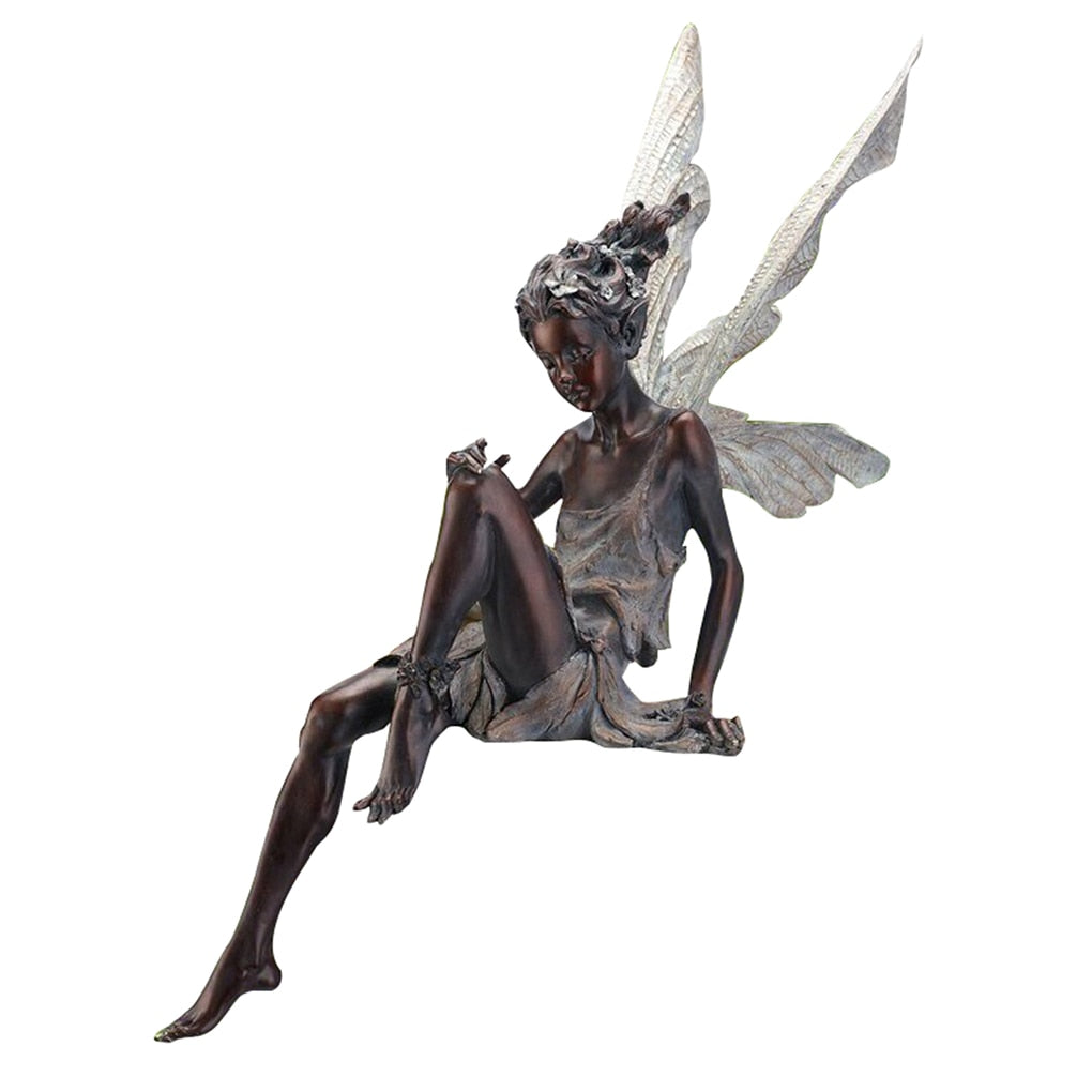 Sitting Fairy Statue Garden Ornament Landscaping