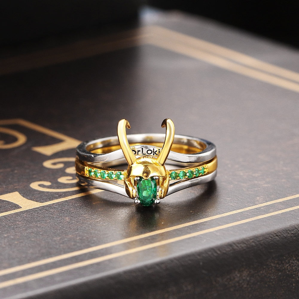 Loki Ring Thor Loki Horns Helmet Matching Rings Set