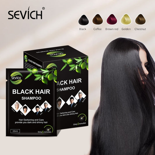 Beauty 10 pieces lot Instant Black Hair Shampoo