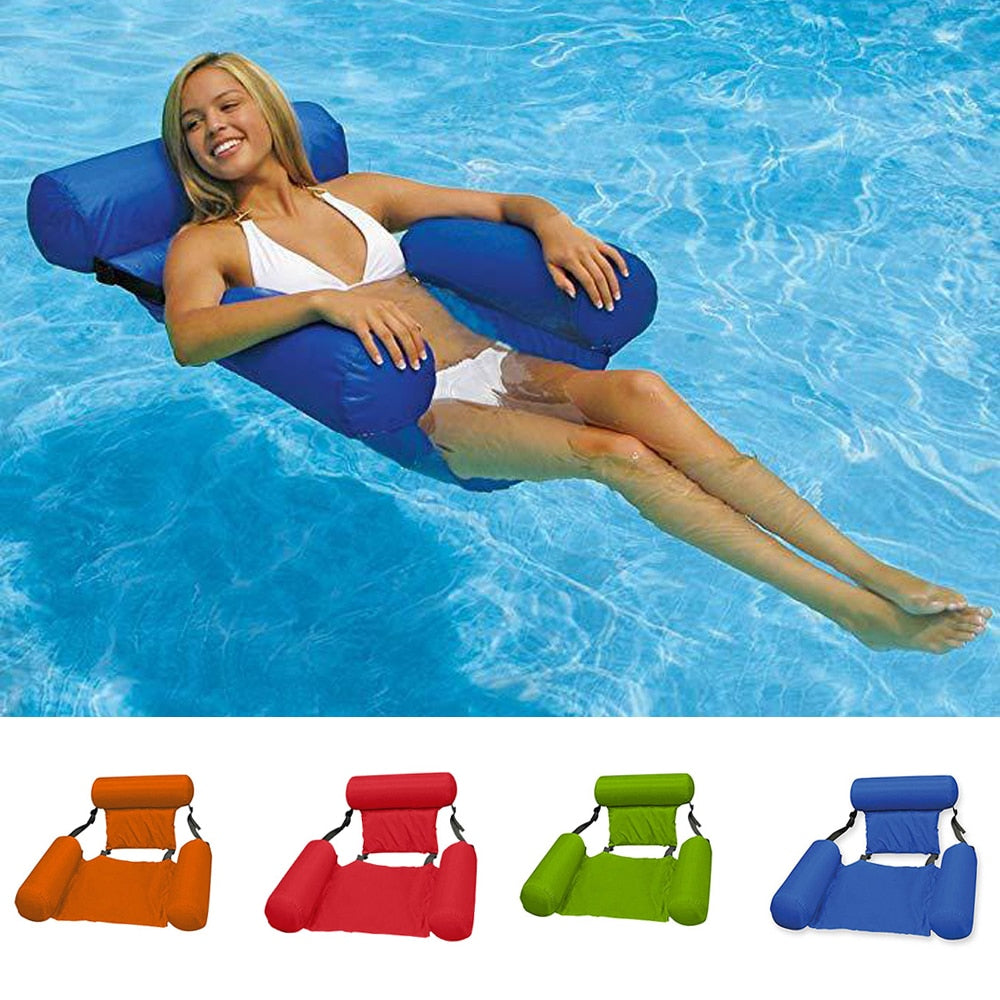 Inflatable Foldable Floating Row Backrest Air Mattresses