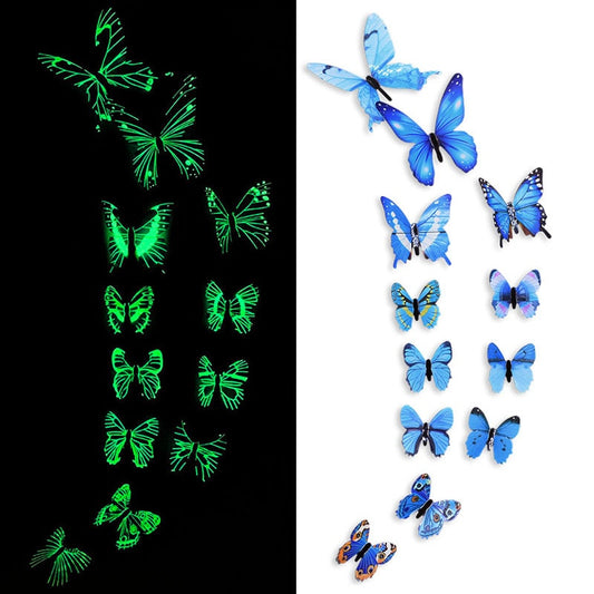 Luminous Butterfly 3D Wall Sticker Colorful Glowing Stickers
