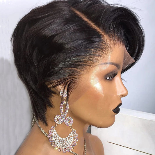 Beauty Short Bob Wig Pixie Cut Wig Straight Human Hair Wigs