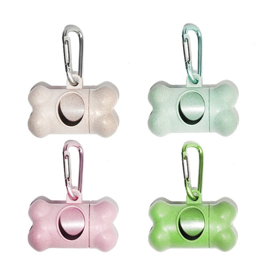 Pet Dog Poop Bag Bone Shape Dispenser Waste Garbage Carrier