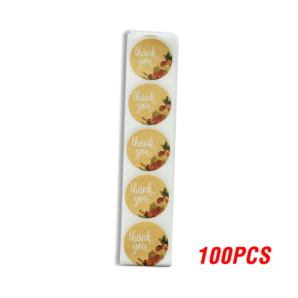 Round Natural Kraft Handmade Stickers Scrapbooking