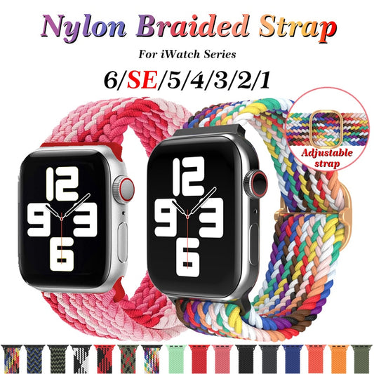 Nylon Braided Solo Loop Strap for Apple Watch Band