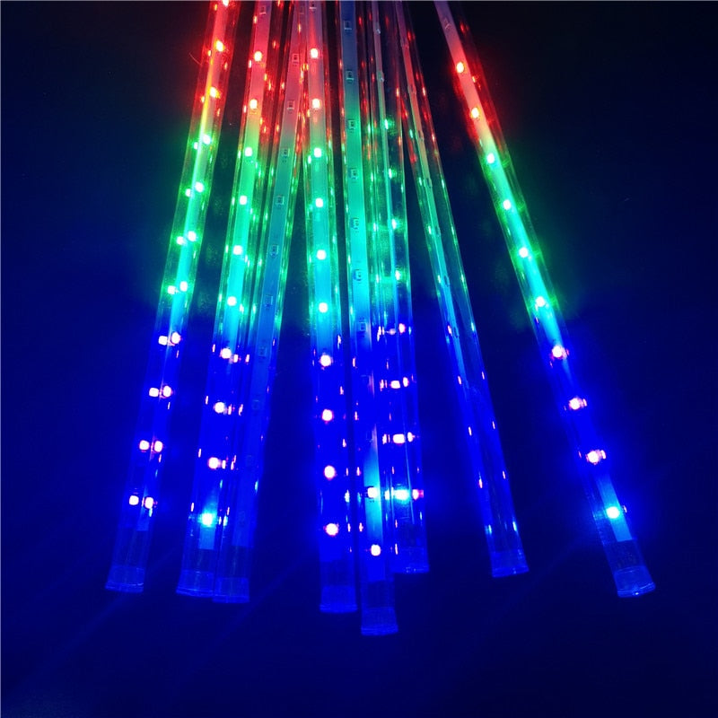 8 Tube Meteor Shower Rain LED String Lights Garland