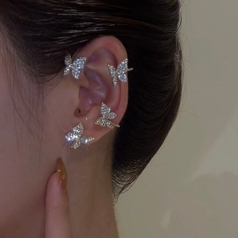 Gold Silver Color Metal Butterfly Ear Clips Without Piercing