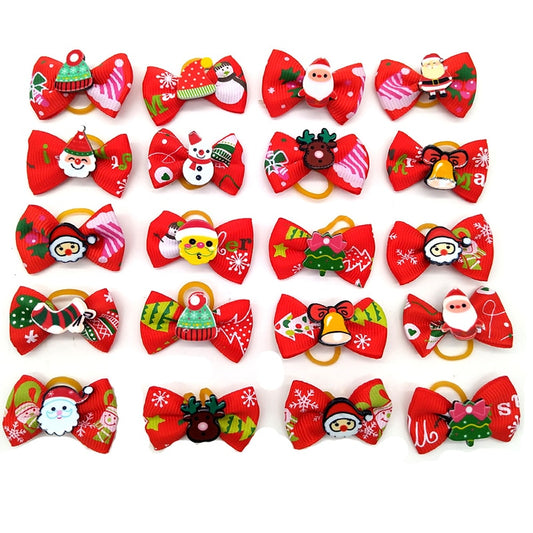 10 Pieces Christmas Dog Hair Accessories