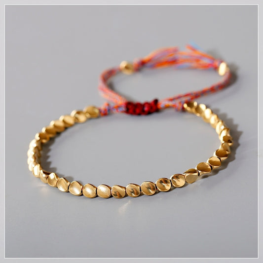 New Boho Ethnic Irregular Gold Beads Bracelet Men Tribe