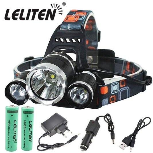 Rechargeable zoom led headlamp Fishing headlight Torch