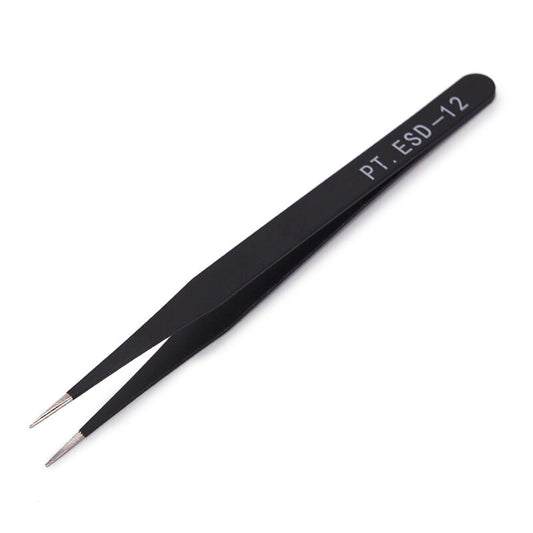 Beauty Stainless Steel Curved Straight Black Tweezer Nail Art