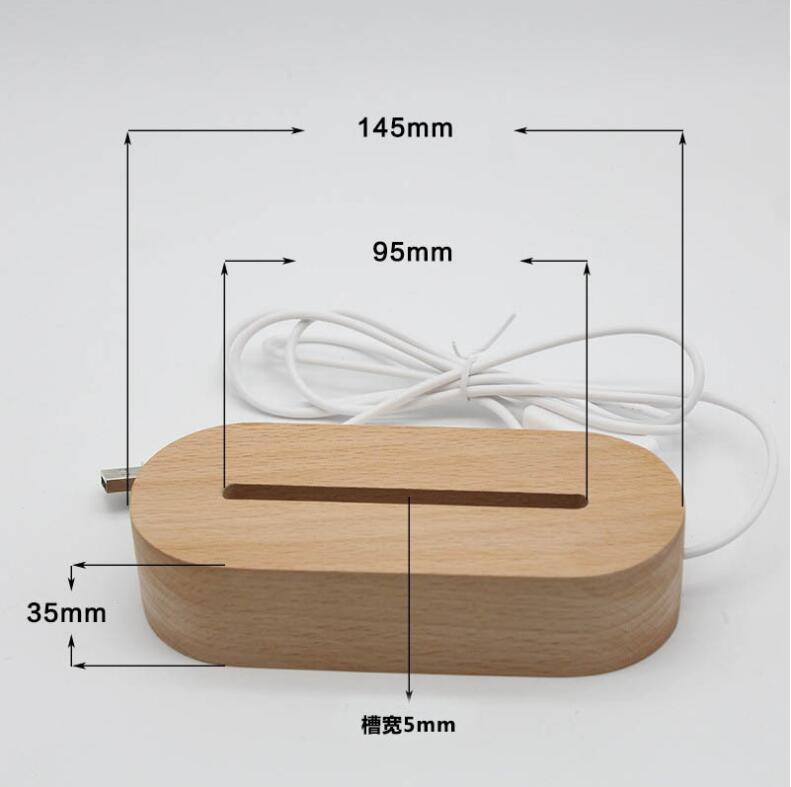 Oval Wooden Base Led Table Lamp