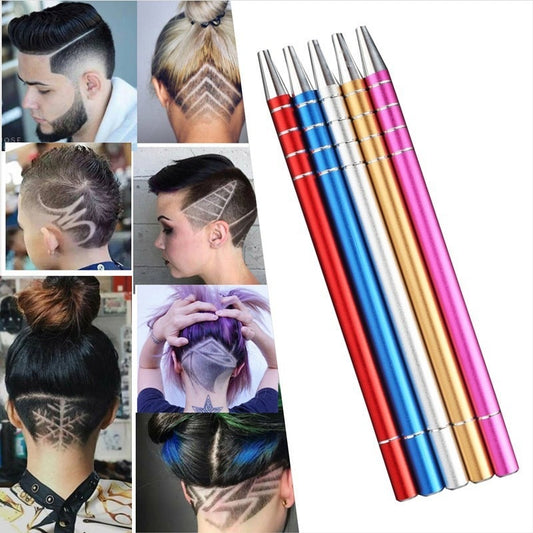 1 piece Beauty Hair Scissors Engraved Pen Blades Hair Styling Random Color