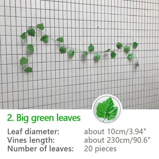 Green Silk Artificial Hanging Ivy Leaf Garland Plants Vine