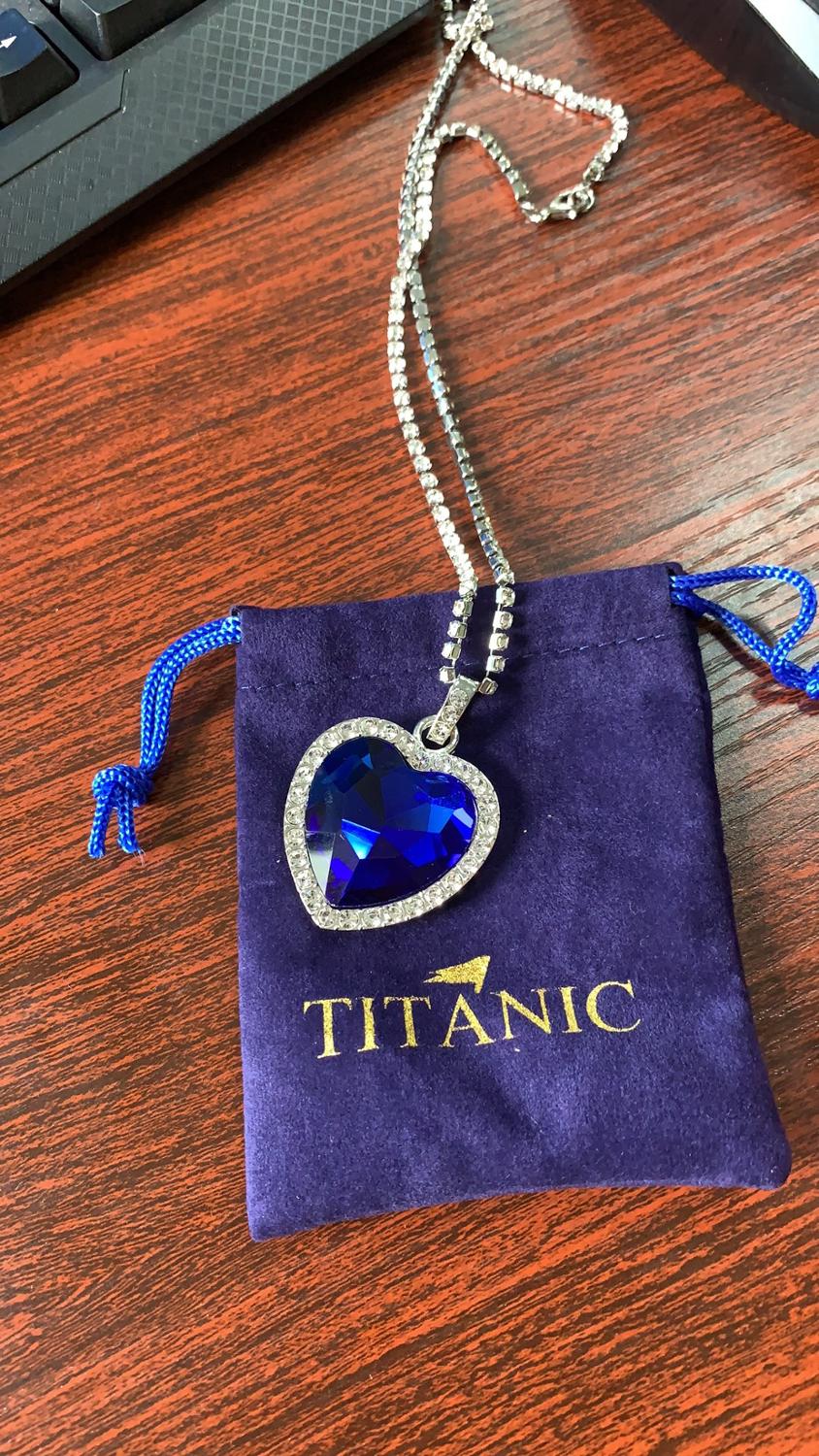 Titanic Heart of Ocean Blue Heart Necklace