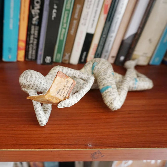 Reading Woman Figurine Library Bookshelf Ornament