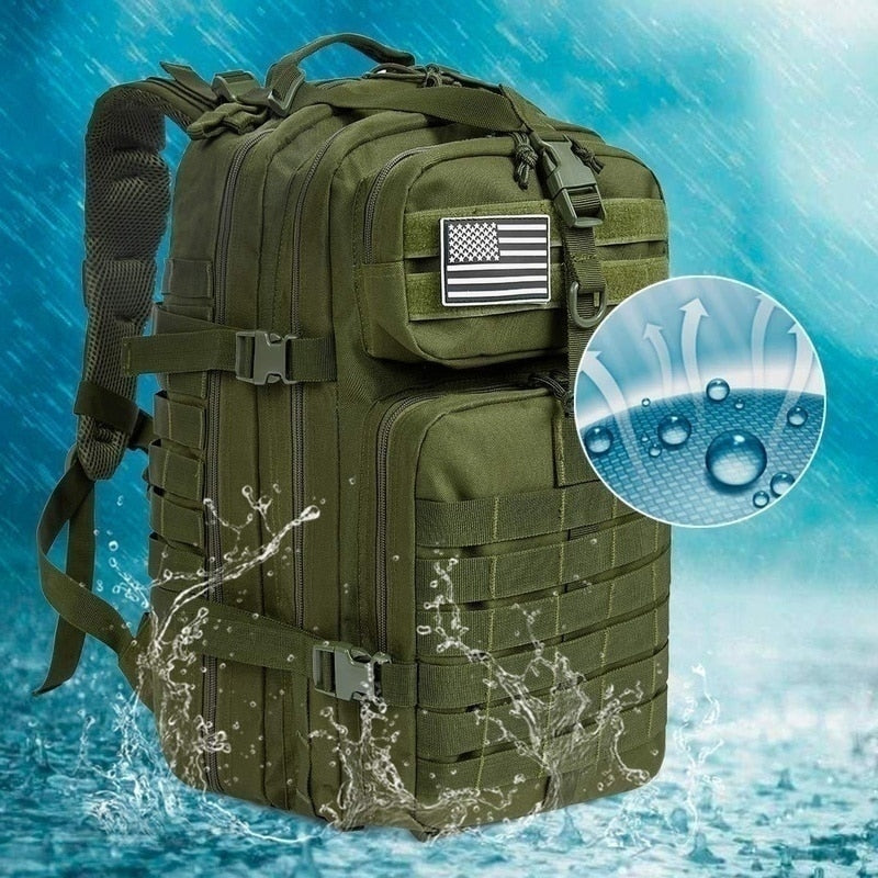 50L Nylon Waterproof Trekking Fishing Hunting Bag Backpack