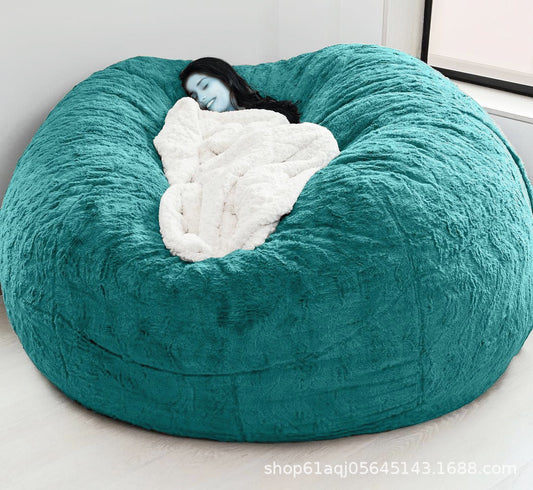 New giant sofa cover soft comfortable fluffy fur bean bag