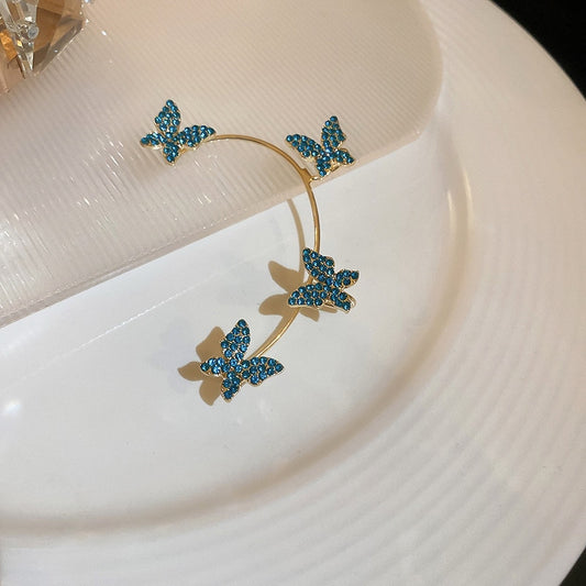 Gold Silver Color Metal Butterfly Ear Clips Without Piercing